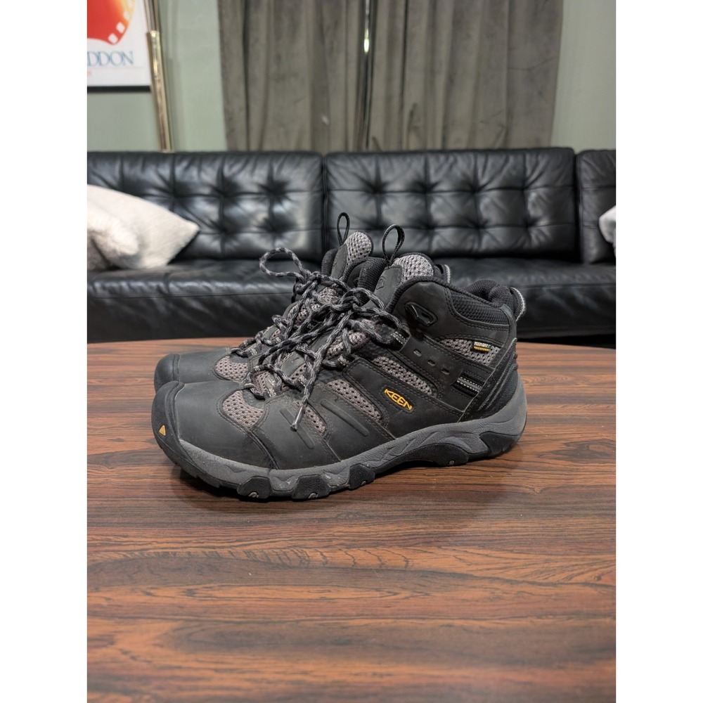 KEEN Men's Size 9.5 Koven Mid 'Black Steel Grey' Waterproof Hiking Boots 1020210